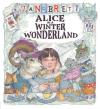 Alice in a Winter Wonderland book cover: Alaskan animals and visual references to the original book surround black-haired girl