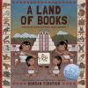 A Land of Books book cover: Aztec-style characters color artwork in front of a pyramid
