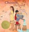 Chooch Helped book cover: Contemporary Cherokee girl looks upset with her little brother, who's spilling water from a watering can onto the floor