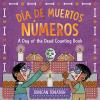Día de Muertos Números book cover: Two children place items on a Día de Muertos altar