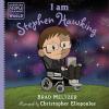 I Am Stephen Hawking book cover: Young White boy sits in wheelchair with stars all around him