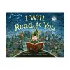 I Will Read to You book cover: Little boy in an animal onesie reads a book with a crowd of friendly monsters behind him under a night sky