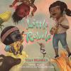 Little Rebels book cover: Three dark-skinned kids, on holds a charango, one with a tiny drum, float against a floral background