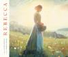 Rebecca book cover: Woman in a field of wildflowers, holding a basket, with soft sunlight in the background