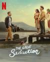 The Great Seduction Poster: Mateo arrives on a boat while Ana and German welcome him