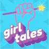 girl tales podcast logo, pink fist holding a wand