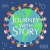 Journey With Story Art: Illustration of the Earth with kids of all skin colors holding hands around it.