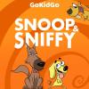 Two cartoon dogs sit beneath the podcast title, one big dark and serious, the other tan and goofy, with a cartoon rodent smiling in the corner