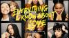 Everything I Know About Love TV Poster: Photo strip collage of Emma Appleton, Bel Powley, Aaliyah Odoffin, and Marli Siu posing.