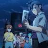 Tasuketsu -Fate of the Majority – TV Show Poster: A boy holds a piece of paper while eight others stand behind him at night. 